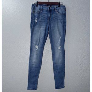 Hollister Distressed Mid Rise Super Skinny 11R